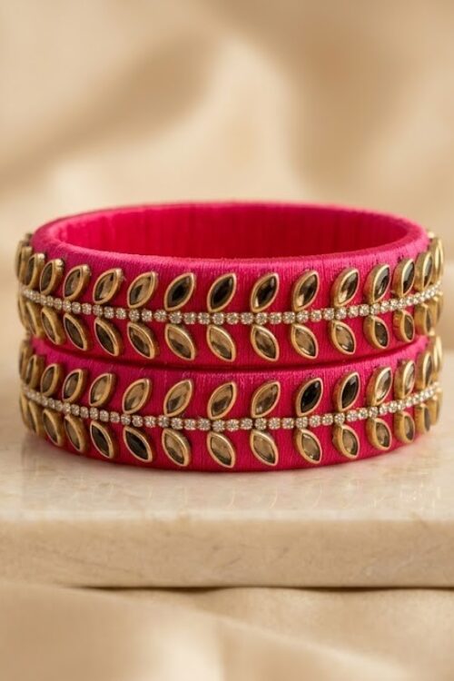 Pink silk thread kade