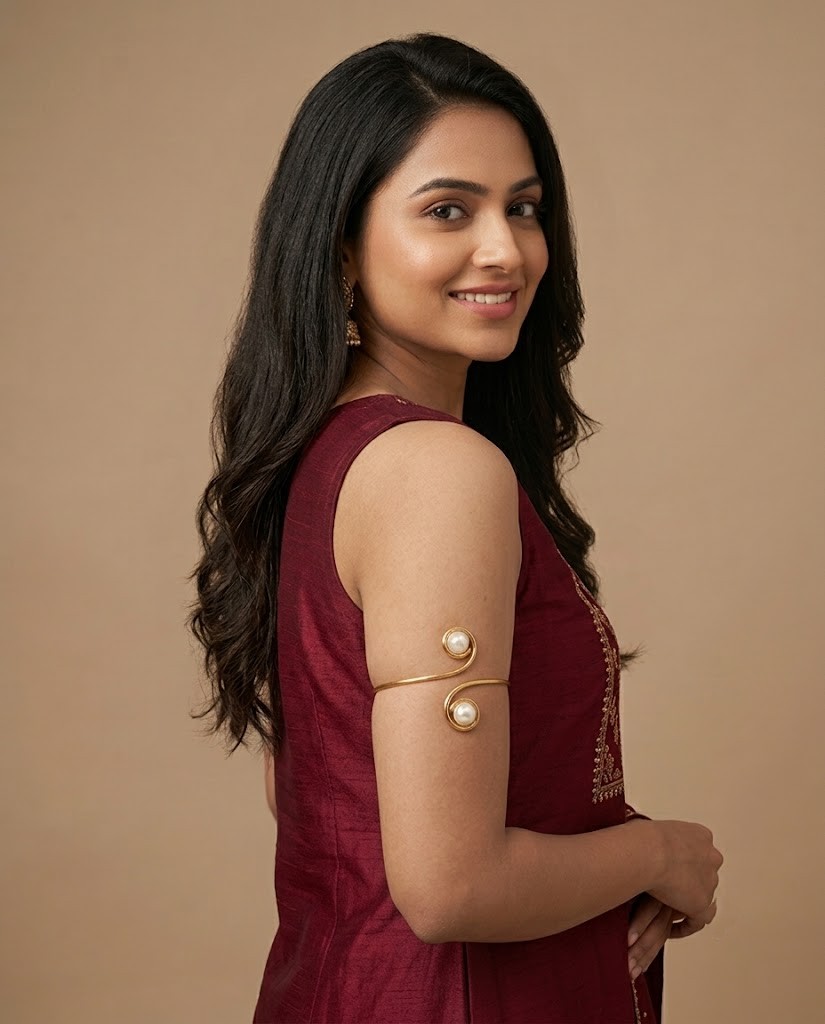 Pearl Swirl Gold Armlet - Image 2