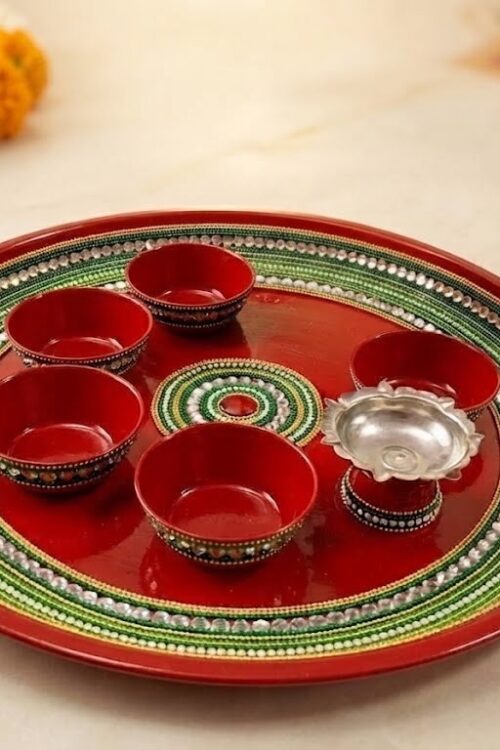 Pooja thali set 3katori 1diya without Kalash