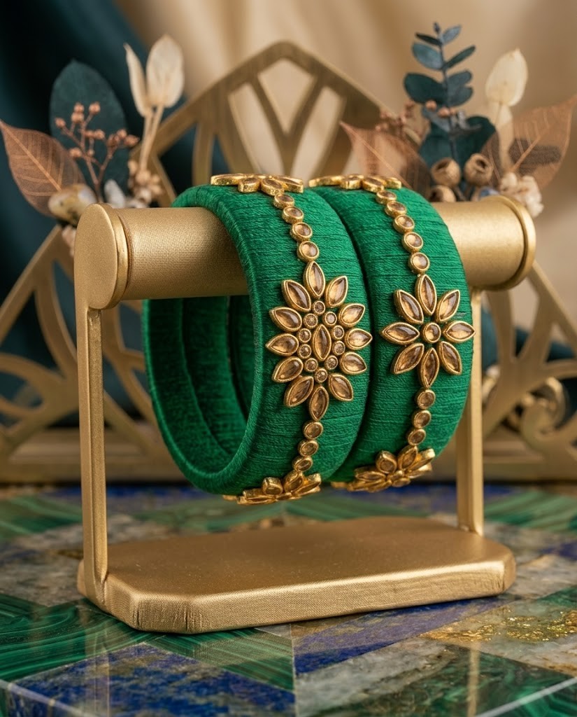 Green silk thread kade - Image 3