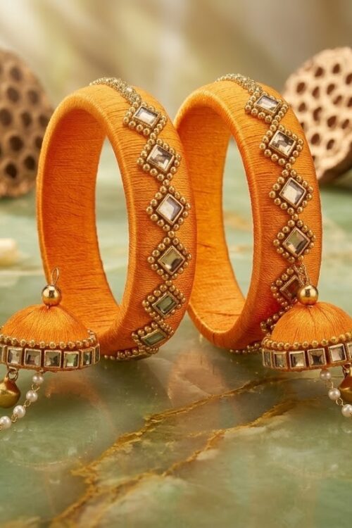 Yellow silk thread kade