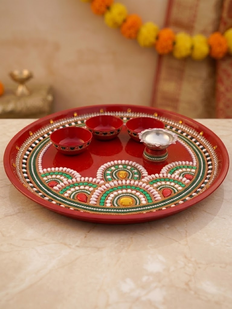 Pooja thali set 3katori 1diya - Image 2