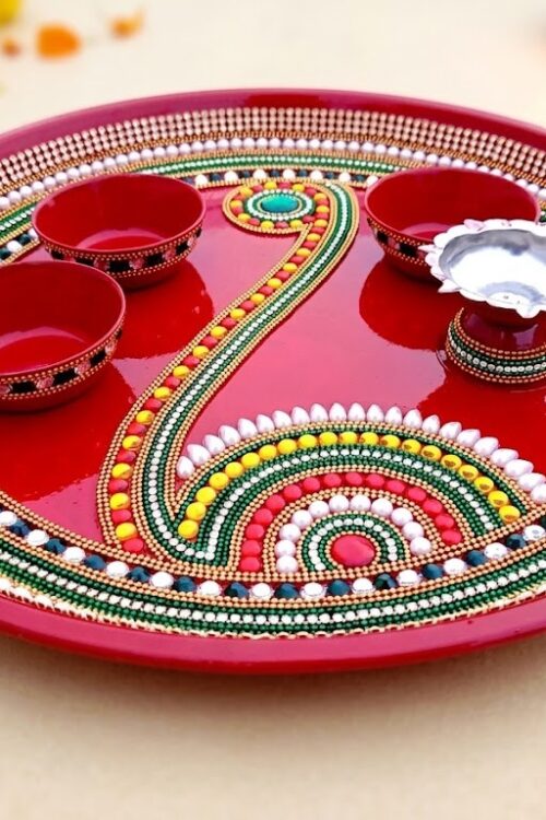 Pooja thali set 3katori 1diya