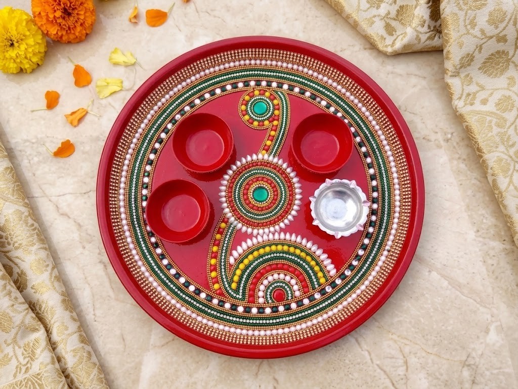 Pooja thali set 3katori 1diya - Image 2