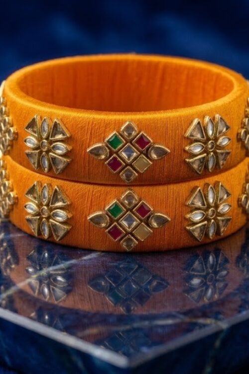 Yellow silk thread kade