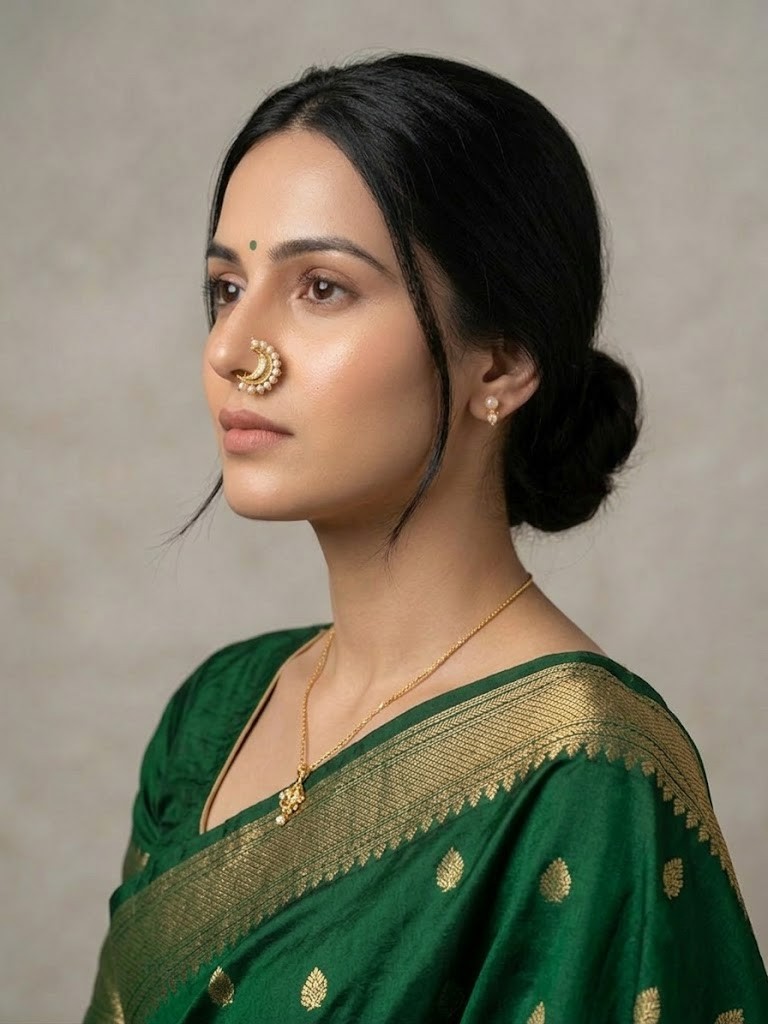 Crescent Pearl Nath Set - Image 2