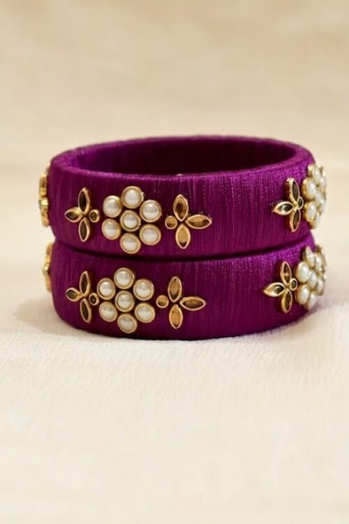 Magenta silk thread kade