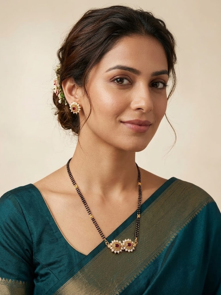 Ruby Pearl Mangalsutra Set